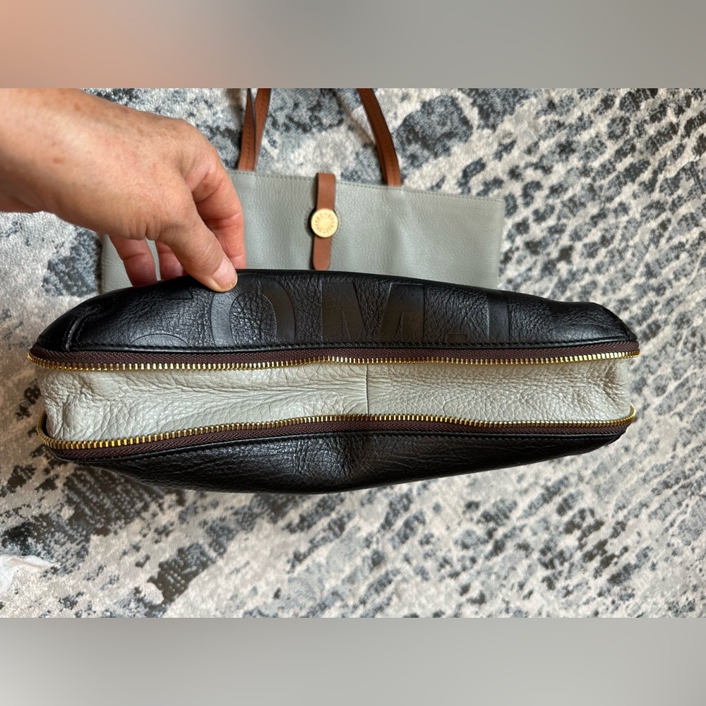 Two-Tone Leather Tote Bag - Picture 5 of 7